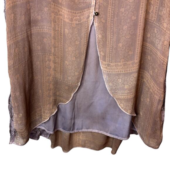 Gimmicks by BKE sleeveless lace panel top embroidered sequins romantic boho L - Picture 6 of 11